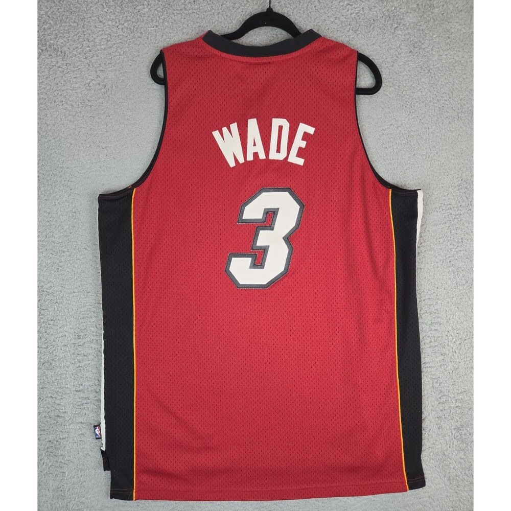 Vintage Reebok Authentic Jersey Dwayne Wade #3 Miami Heat Mens XL +2 (50) Red